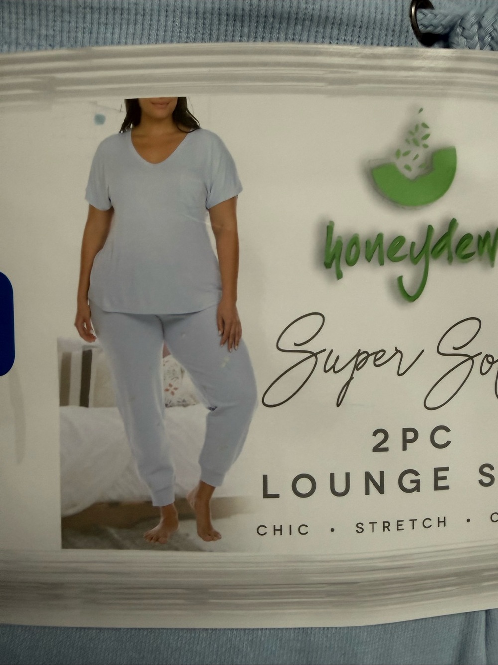 Large New with tags Honeydew Intimates Light Blue V-Neck Short Sleeve Pajama Set - Picture 5 of 6